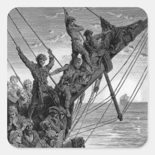 Adesivo Quadrado Os marinheiros veem à distância uma nave fantasma