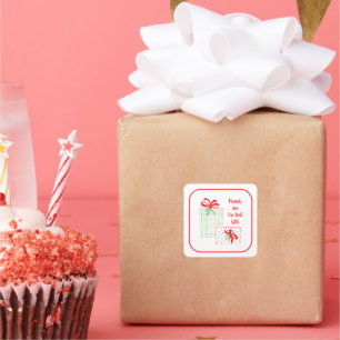 Adesivo Quadrado Os melhores presentes são os amigos do Natal em Wa