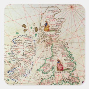 Adesivo Quadrado Os reinos de Inglaterra e de Scotland