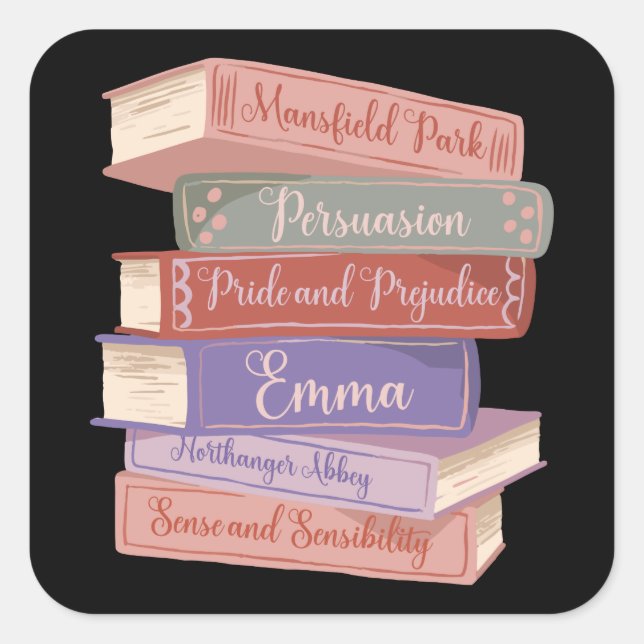Adesivo Quadrado Os Romances de Jane Austen V (Frente)