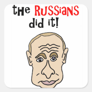 Adesivo Quadrado Os russos fizeram Cartoon Putin