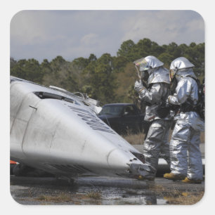 Adesivo Quadrado Os sapadores-bombeiros respondem à cena