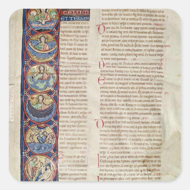 Adesivo Quadrado Os Seis Dias da Criação (Frente)