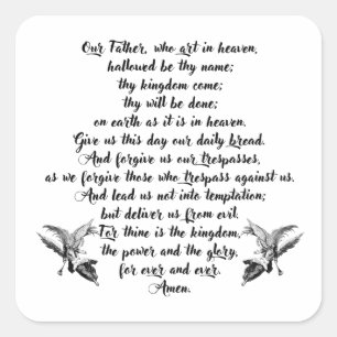 Adesivo Quadrado Os Senhores Oram Nosso Pai Bíblia Citações Religio