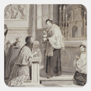 Adesivo Quadrado Os sete sacramentos: Comunhão, 1779 (caneta,