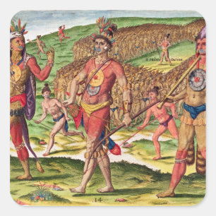 Adesivo Quadrado Os soldados de Outina que marcham ao corte