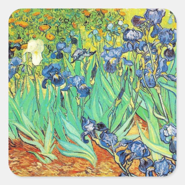 Adesivo Quadrado Os Stickers Irises de Van Gogh (Frente)