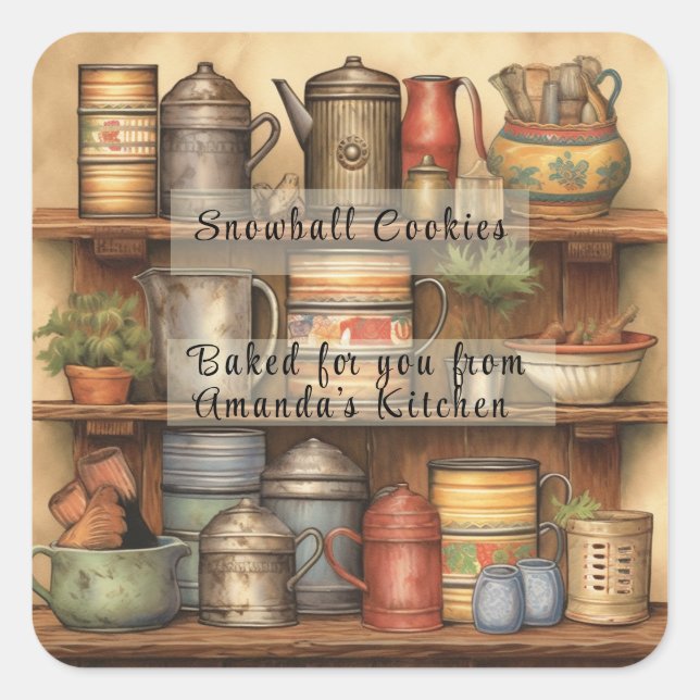 Adesivo Quadrado Os Sticks de Presente de Natal Feitos por Você com (Frente)