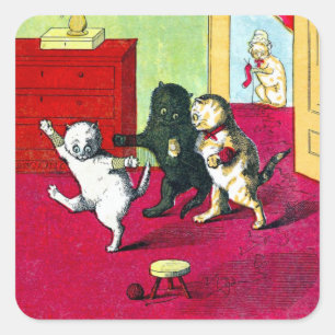 Adesivo Quadrado Os Três Pequenos Gatinhos