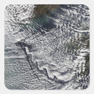 Adesivo Quadrado Os vortices da nuvem fora de Cheju fazem, Coreia