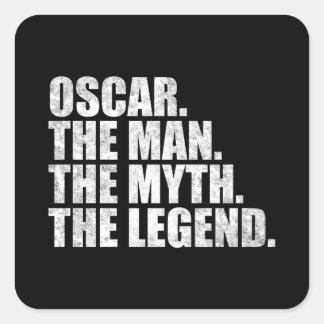Adesivo Quadrado Oscar name, Oscar The Man The Myth The Legend