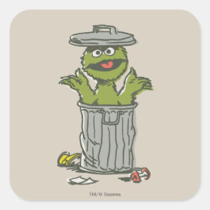 Adesivo Quadrado Oscar, o Grouch Vintage 1