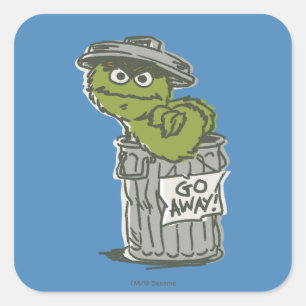 Adesivo Quadrado Oscar, o Grouch Vintage 2