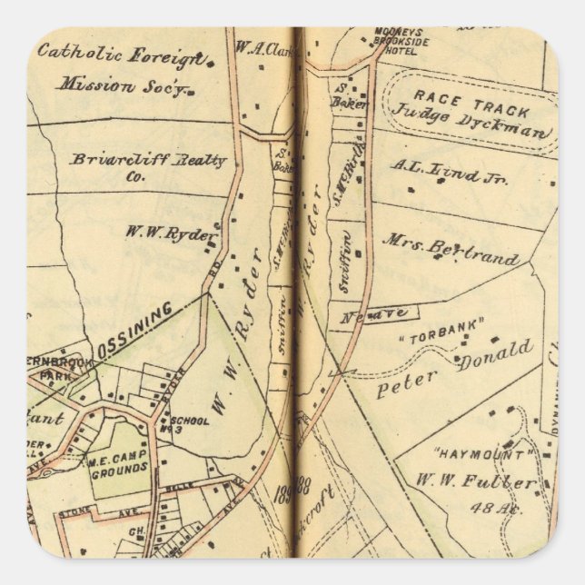 Adesivo Quadrado Ossining, Nova Iorque (Frente)
