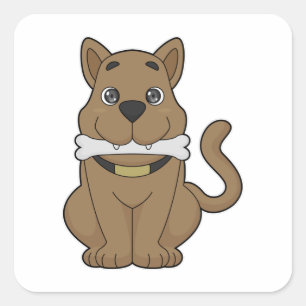 Adesivo Quadrado Osso do Cachorro
