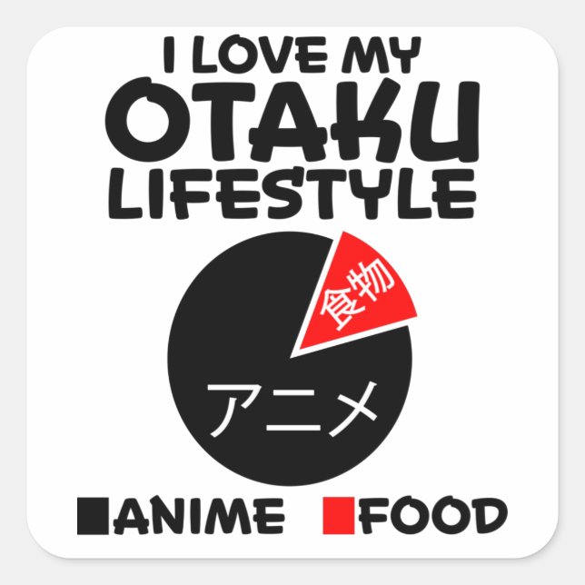 Adesivo Quadrado Otaku Anime Girl Manga Cosplay Ramen Japonês Prese (Frente)
