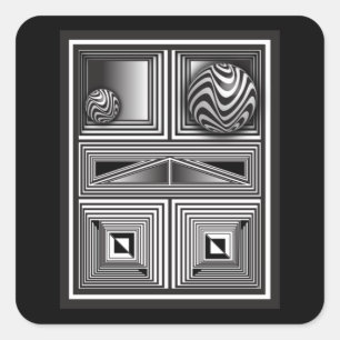 Adesivo Quadrado Ótica através de Formas 