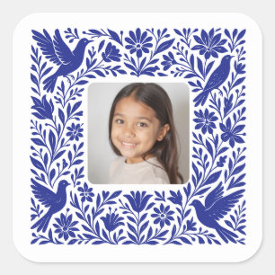 Adesivo Quadrado Otomí Mexicano Tenango Talavera com Foto