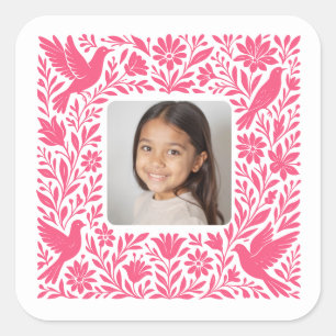 Adesivo Quadrado Otomí Mexicano Tenango Talavera com Foto