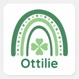 Adesivo Quadrado Ottilie Nome Clover Boho Rainbow