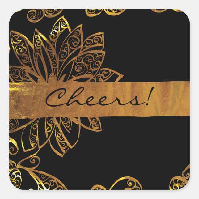 Adesivo Quadrado Ouro (Frente)