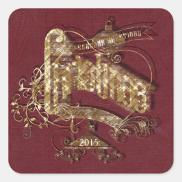 Adesivo Quadrado Ouro brilhante Natal - Vinheta