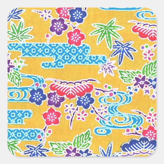 Adesivo Quadrado Ouro de Bingata (Frente)