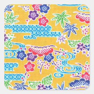 Adesivo Quadrado Ouro de Bingata