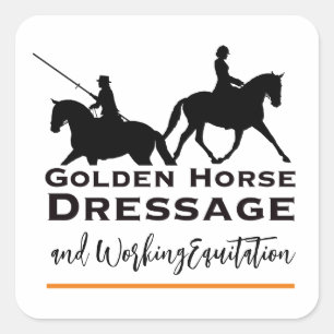 Adesivo Quadrado Ouro de Dressage & Working Equitation Sticker
