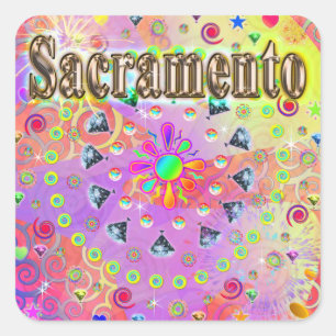 Adesivo Quadrado Ouro de Sacramento Lucky Sticker