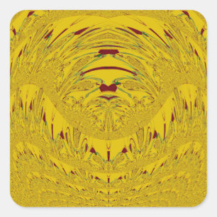 Adesivo Quadrado Ouro do padrão da cabeça do leão