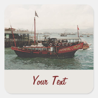 Adesivo Quadrado Ouro Dragon Ferry Hong Kong
