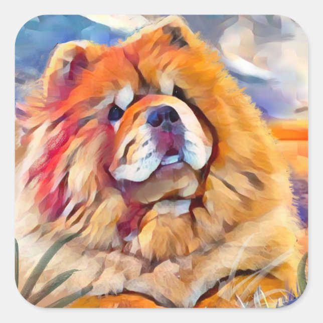 Adesivo Quadrado OURO GIRL Chow (Frente)