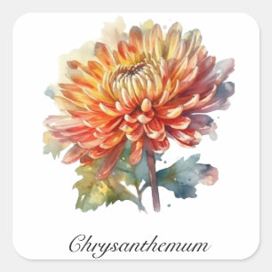 Adesivo Quadrado Ouro Harvest Chrysanthemum, personalizado