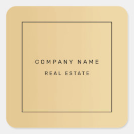 Adesivo Quadrado Ouro imobiliário minimalista moderno