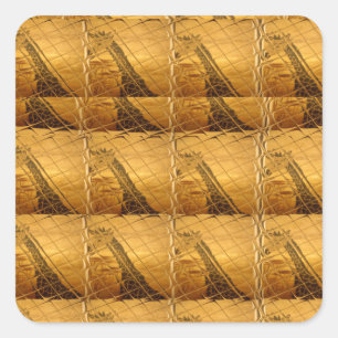 Adesivo Quadrado Ouro Infinito Girafa Animal Motif Art Impressão