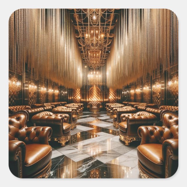 Adesivo Quadrado Ouro Lounge (Frente)