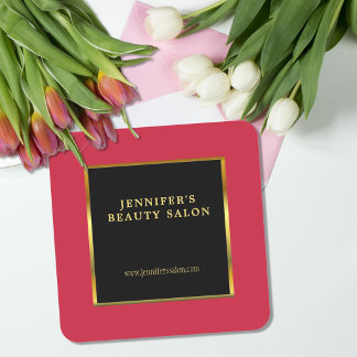 Adesivo Quadrado Ouro preto cardeal vermelho promocional profission