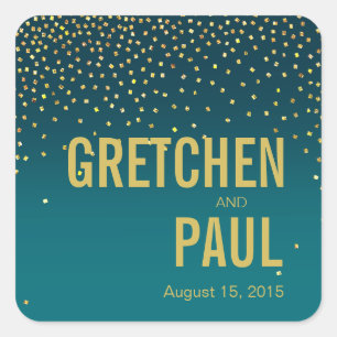 Adesivo Quadrado Ouros no Decal de Favor do Céu turquesa