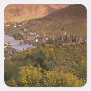 Adesivo Quadrado Outono em Cochem, Renânia-Palatinado, Alemanha