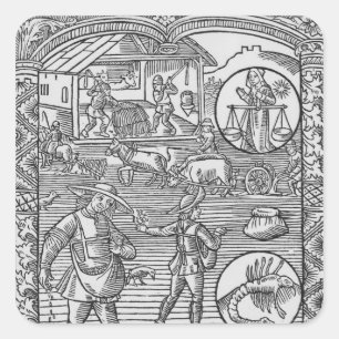 Adesivo Quadrado Outubro, sementeira, lavagem e debulha,