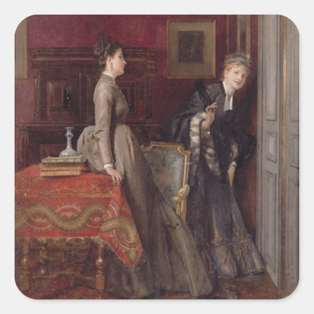 Adesivo Quadrado Ouvido (óleo no painel) (Frente)