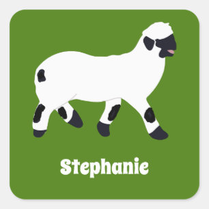 Adesivo Quadrado Ovelha Valais Blacknose Personalizada