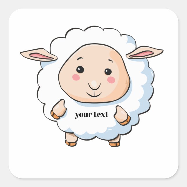 Adesivo Quadrado Ovinos brancos (Frente)