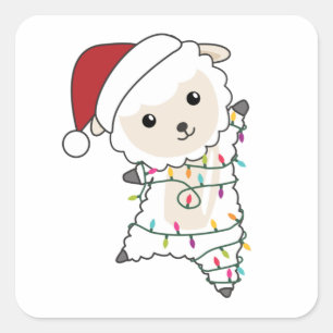 Adesivo Quadrado Ovinos de Natal