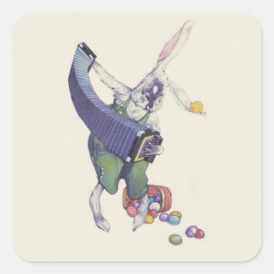 Adesivo Quadrado Ovos Coloridos De Pintinho De Coelho Da Páscoa