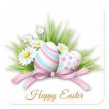 Ovos de Páscoa e margarida