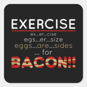 Adesivo Quadrado Ovos são Lados para Bacon