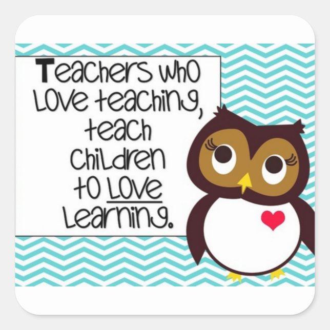 Adesivo Quadrado Owl Teacher Sticker (Frente)