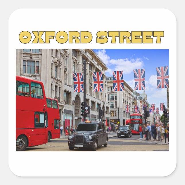 Adesivo Quadrado Oxford Street Stickers  (Frente)